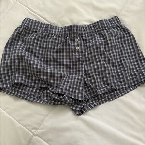 Navy Plaid Women’s Shorts
